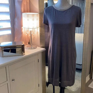 ELAINE ROSE Linen Dress Lined Beads, Size M